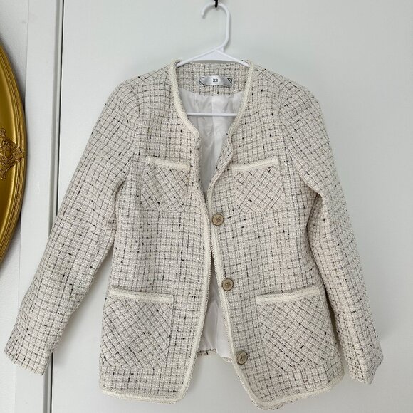 Plaid Pattern Jacket, Elegant Long Sleeve - Picture 1 of 9